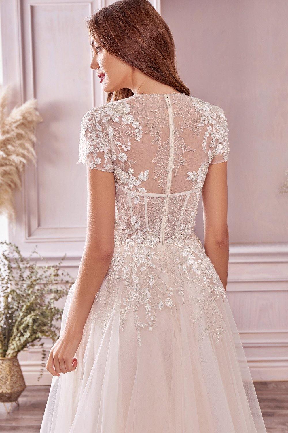 Andrea & Leo A1026 Prom Long Short Sleeve Wedding Dress