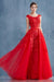 Andrea & Leo CDA0257 Rouge Lace Portrait Long Prom Gown Red