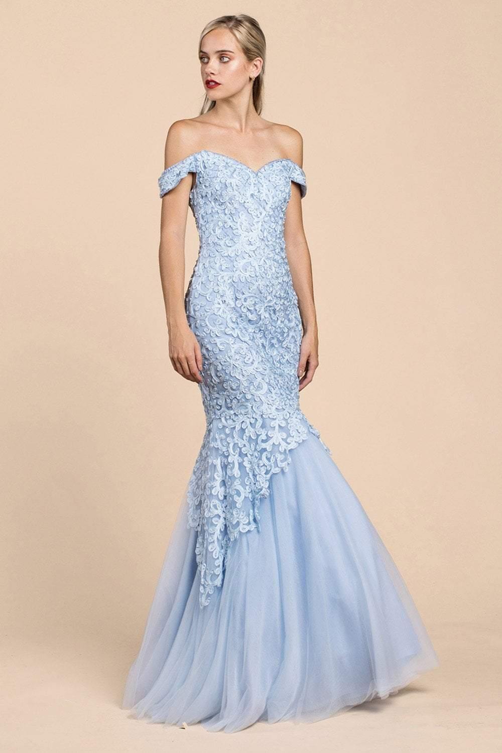 Andrea & Leo CDA0401 Long Prom Mermaid Dress Perry Blue