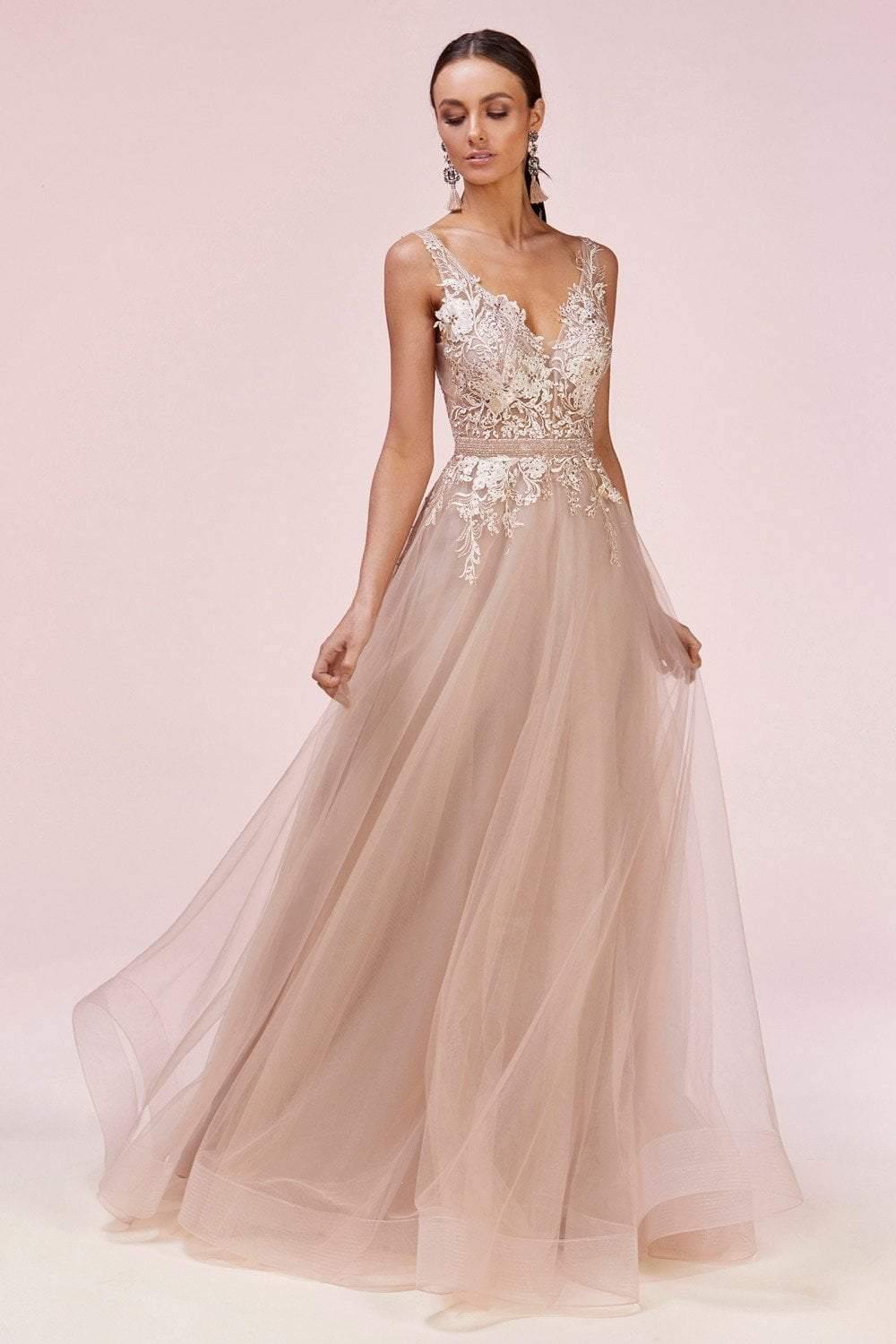 Andrea & Leo CDA0567 Prom Long Dress Evening Gown Rose Gold