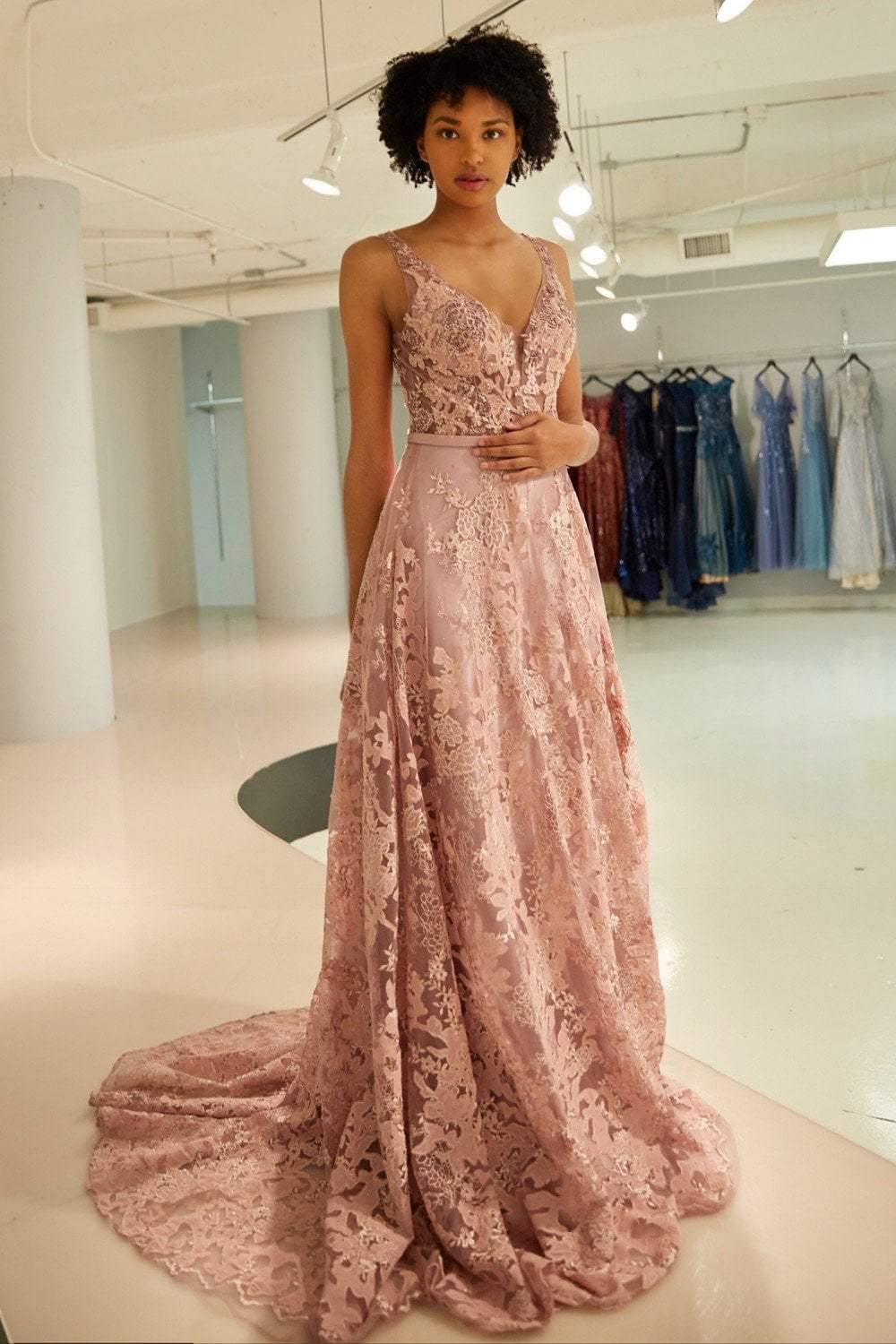 Andrea & Leo CDA0701 Long Prom Dress Evening Gown Dusty Rose