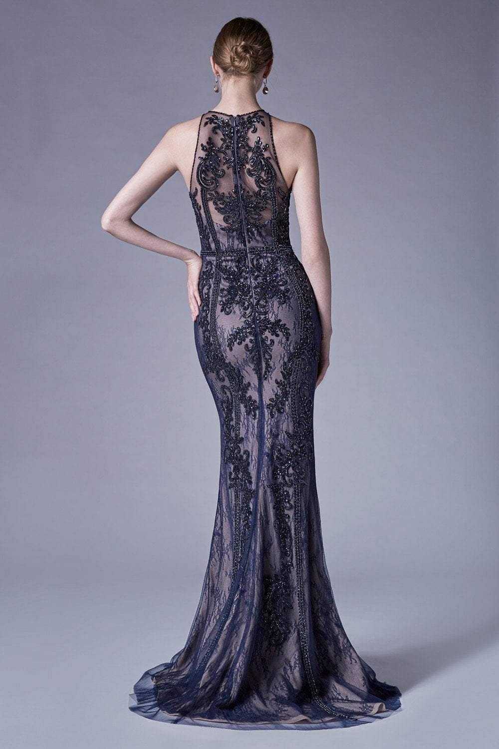 Andrea & Leo CDA0722 Prom Long Fitted Dress Formal Navy