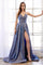 Andrea & Leo CDA0734 Sexy Glitter Long Prom Dress Sapphire