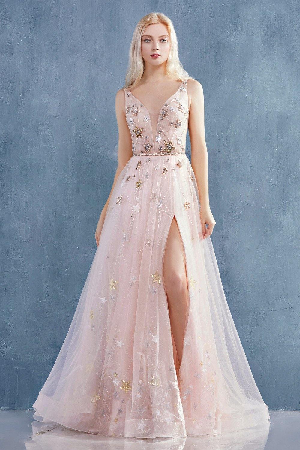 Andrea & Leo CDA0827 Starry Beaded Long Prom Dress