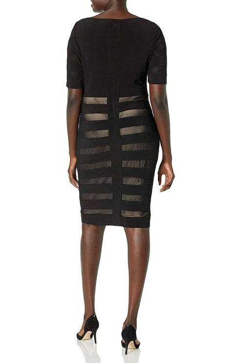 Adrianna Papell AP1D103321 Short Two Tone Fitted Cocktail Dress