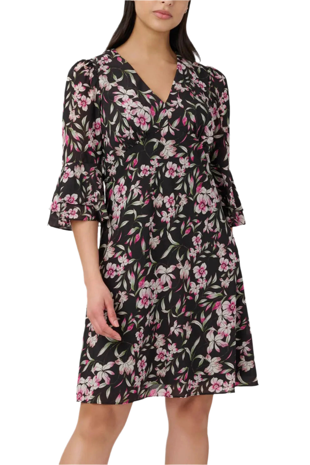 Adrianna Papell AP1D104622 Short Cocktail Floral Print Dress