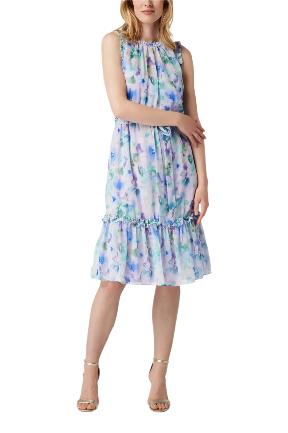 Adrianna Papell AP1D104710 Short Cocktail Floral Print Midi Dress