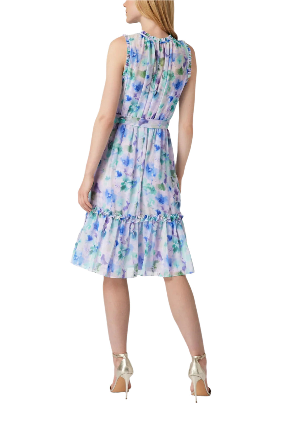 Adrianna Papell AP1D104710 Short Cocktail Floral Print Midi Dress