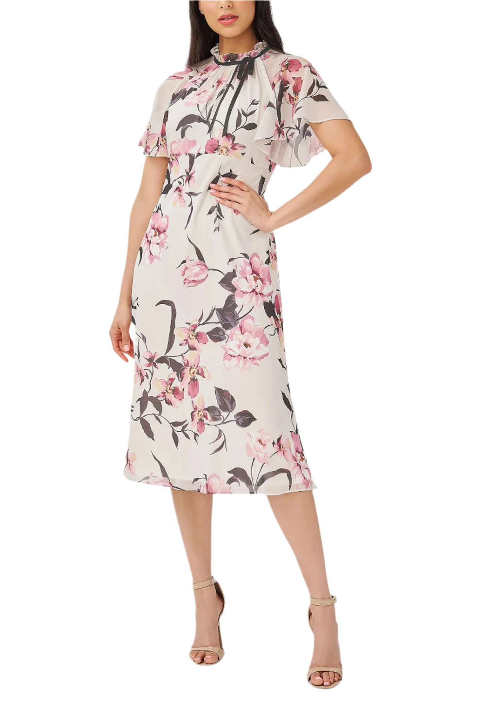 Adrianna Papell AP1D104771 Short Cocktail Midi Floral Dress
