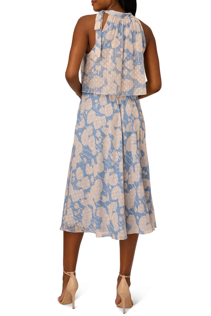 Adrianna Papell AP1D104939 Short Cocktail Floral Print Midi Length Dress