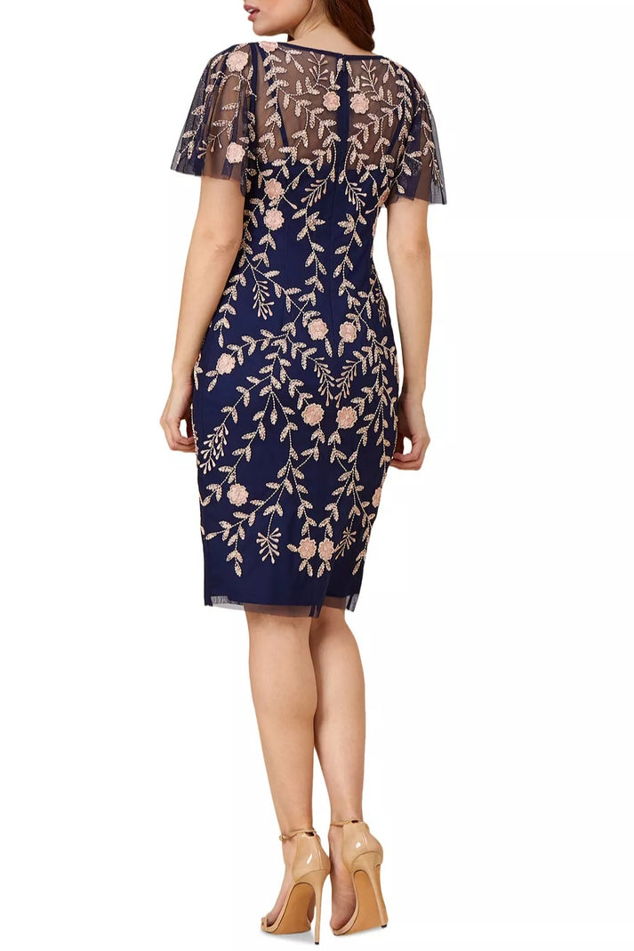 Adrianna Papell AP1E205858 Short Fitted Sequin Knee Length Dress
