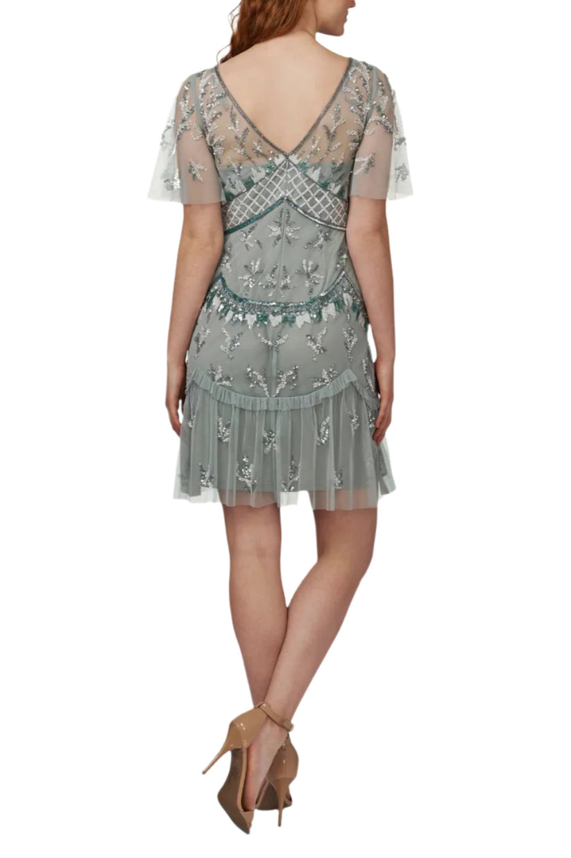 Adrianna Papell AP1E209503 Short Flutter Sleeve Cocktail Dress