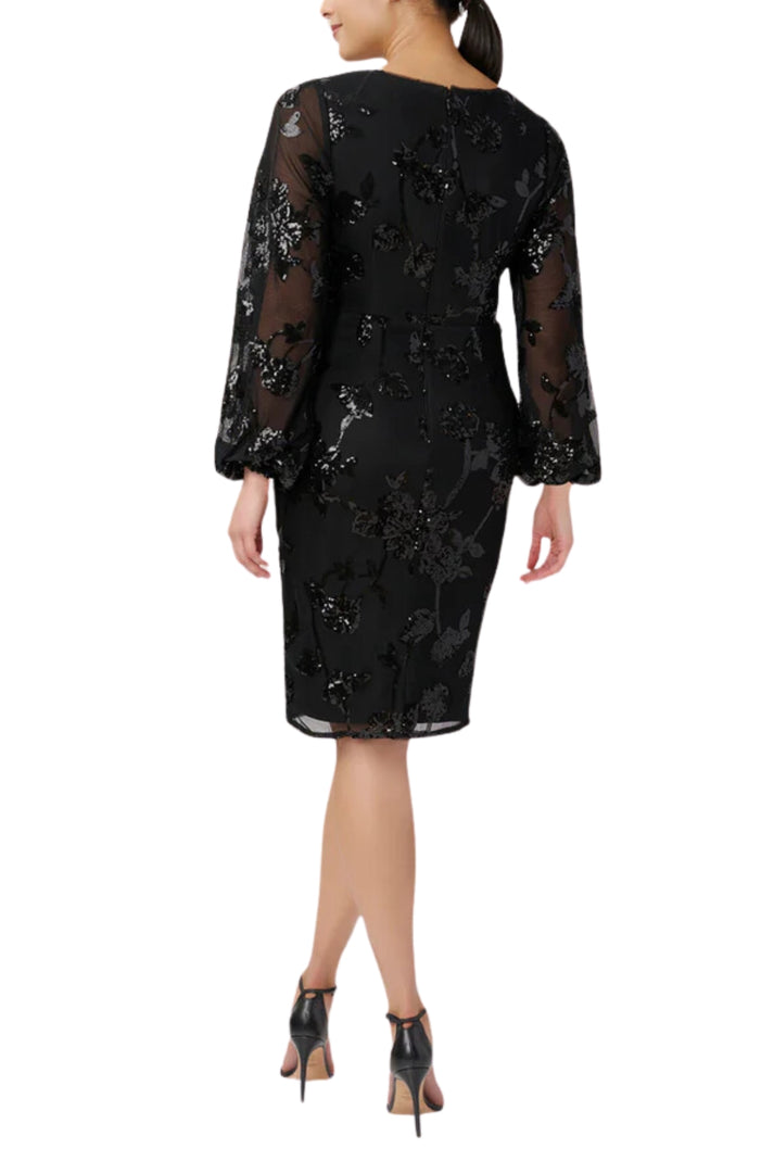 Adrianna Papell AP1E210109 Fitted Short Long Sleeve Sequin Cocktail Dress