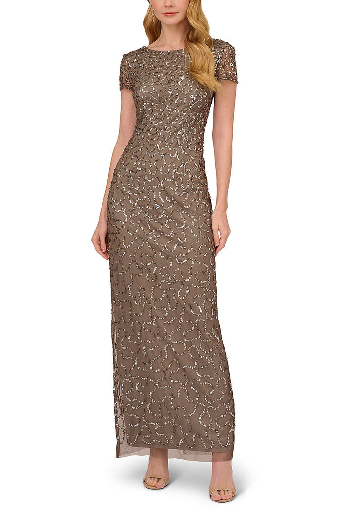 Adrianna Papell AP2E208616 Long Formal Beaded Evening Dress