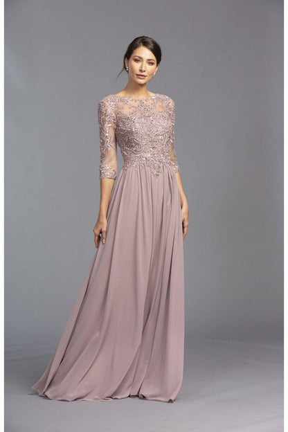 Applique Long Formal Dress Mother of the Bride - The Dress Outlet ASpeed
