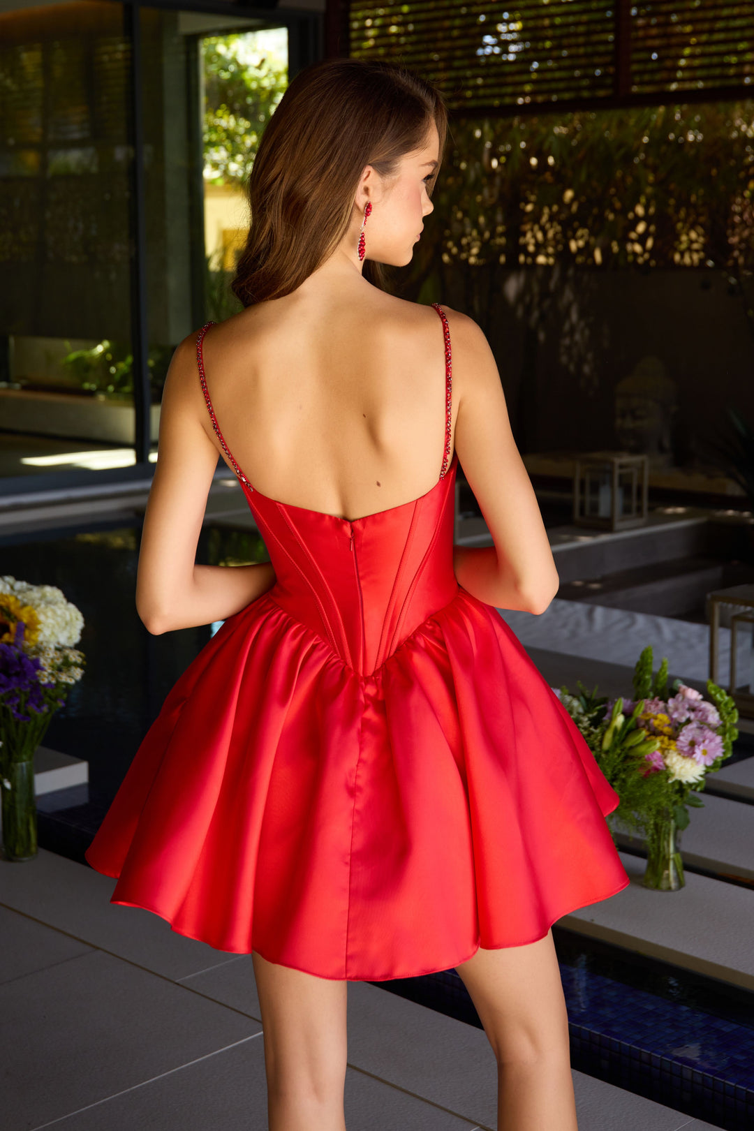 Sweetheart Mini Satin Cocktail Fit & Flare Ava Presley 42380