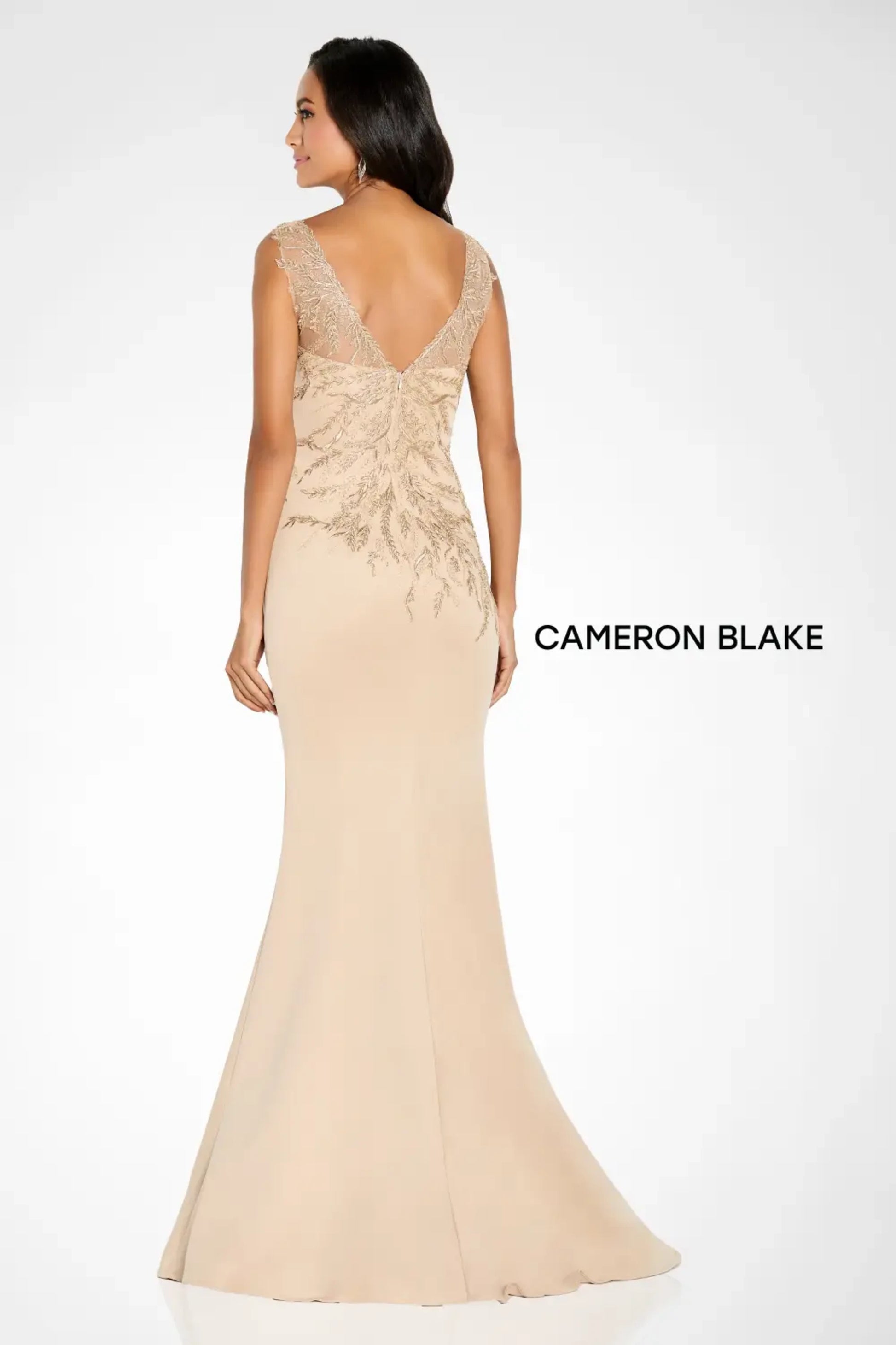 Cameron Blake CB148 Long Formal Floral Mermaid Evening Dress