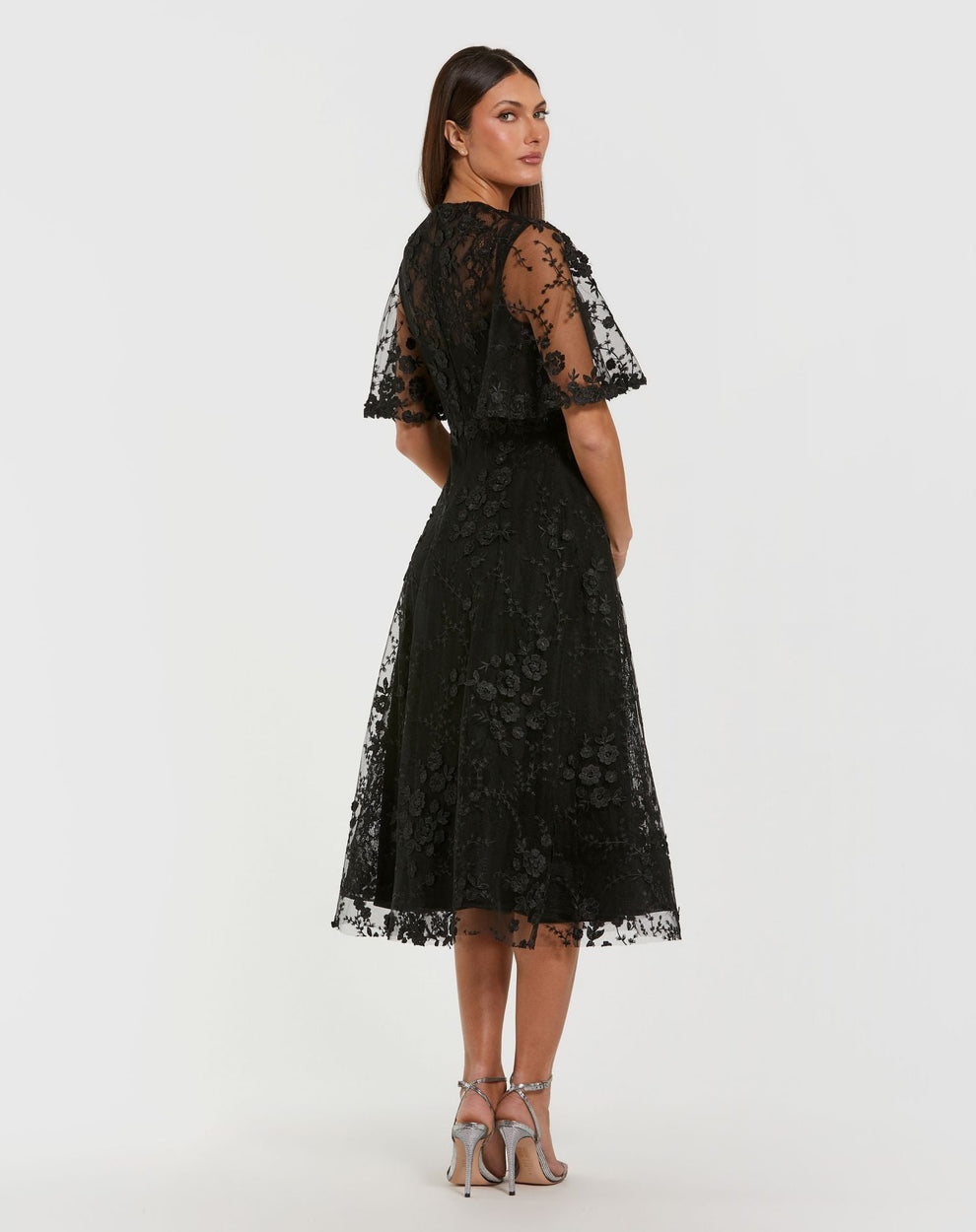 Cocktail Dresses A Line Short Floral Cocktail Dress Black