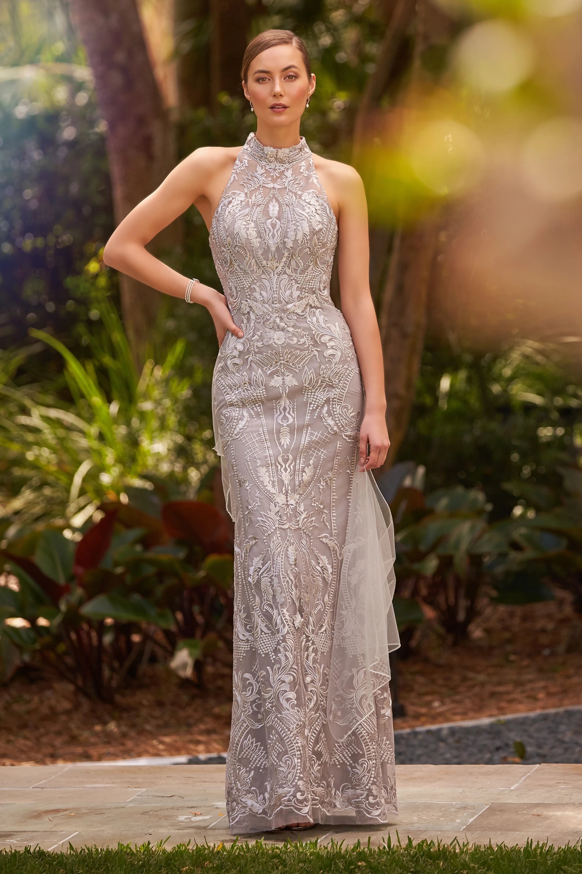 Formal Dresses Long Formal Fitted Evening Dress Silver