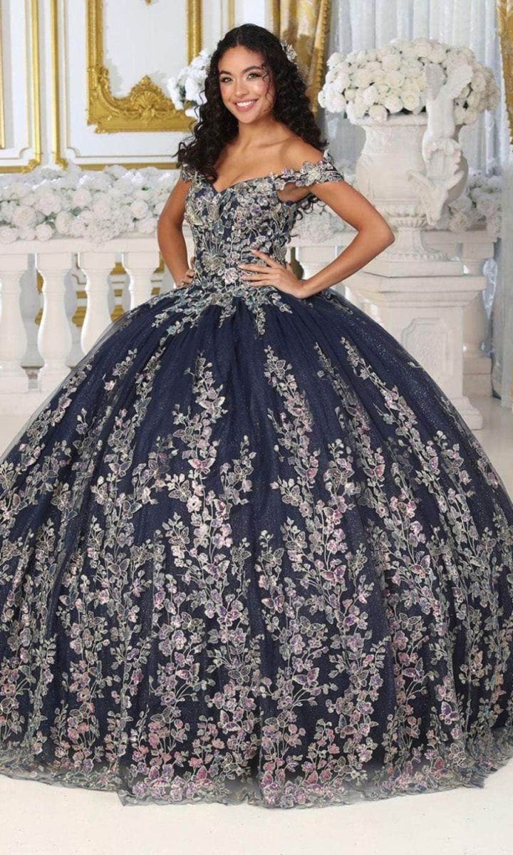 Off-the-Shoulder Floor-Length Tulle Quinceañera Ball Gown May Queen LK228