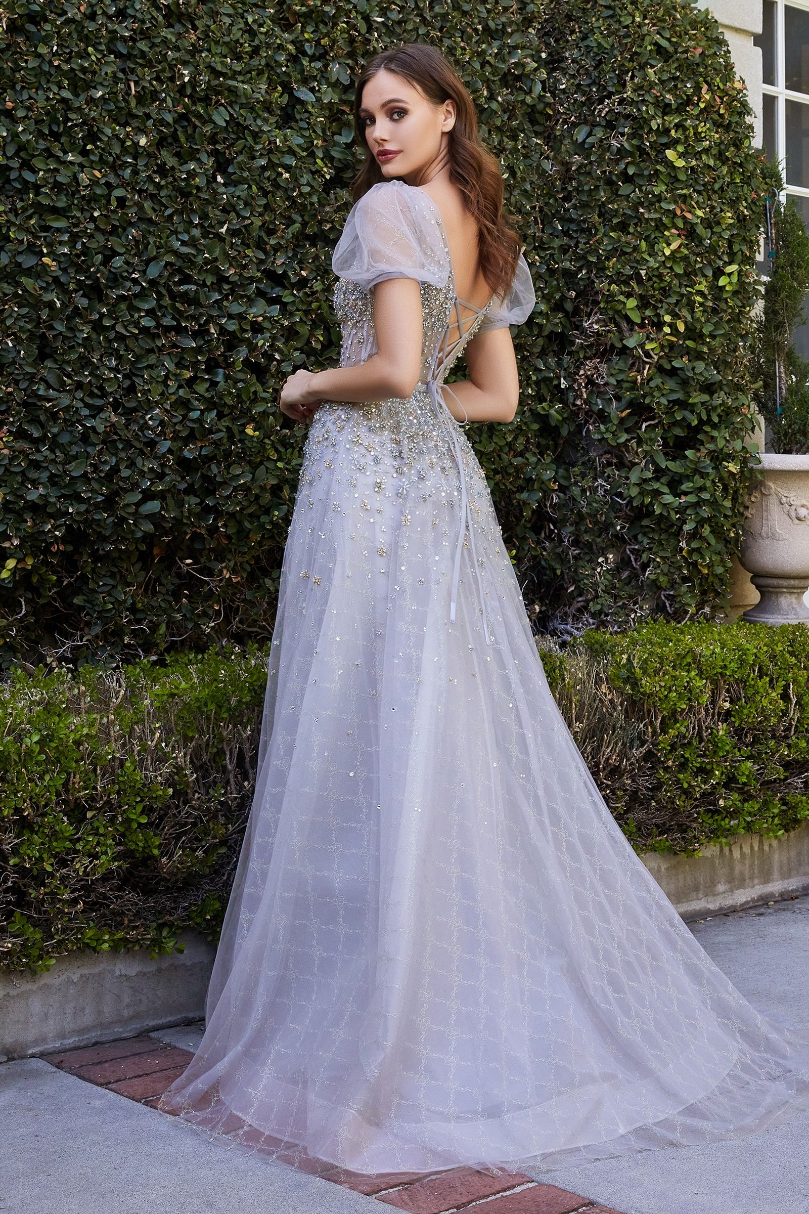 Formal Dresses Long Formal Beaded Evening Dress Silver