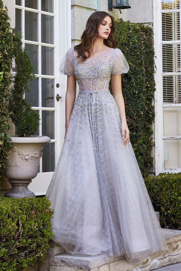 LaDivine B708 Long Formal Beaded Evening Dress