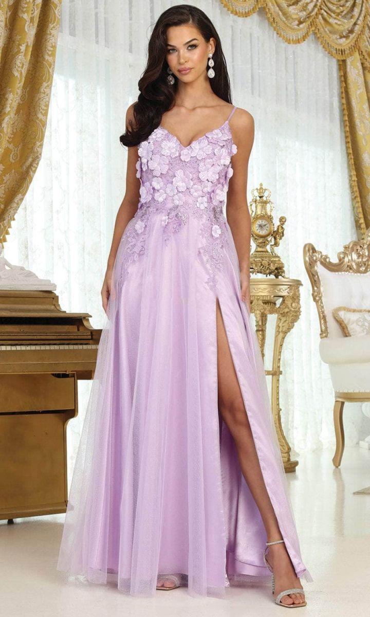 V-Neck Floor-Length Tulle Prom A-Line May Queen 2016