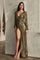 Prom Dresses Long Sleeve Formal Prom Sequin Dress Olive