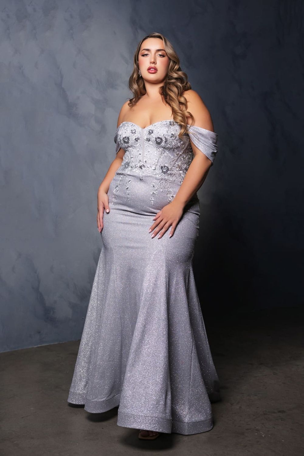 Off-the-Shoulder Floor-Length with Train Satin Prom Mermaid/Trumpet May Queen 2104