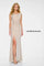 Formal Dresses Beaded Long Formal Slit Evening Gown Champagne
