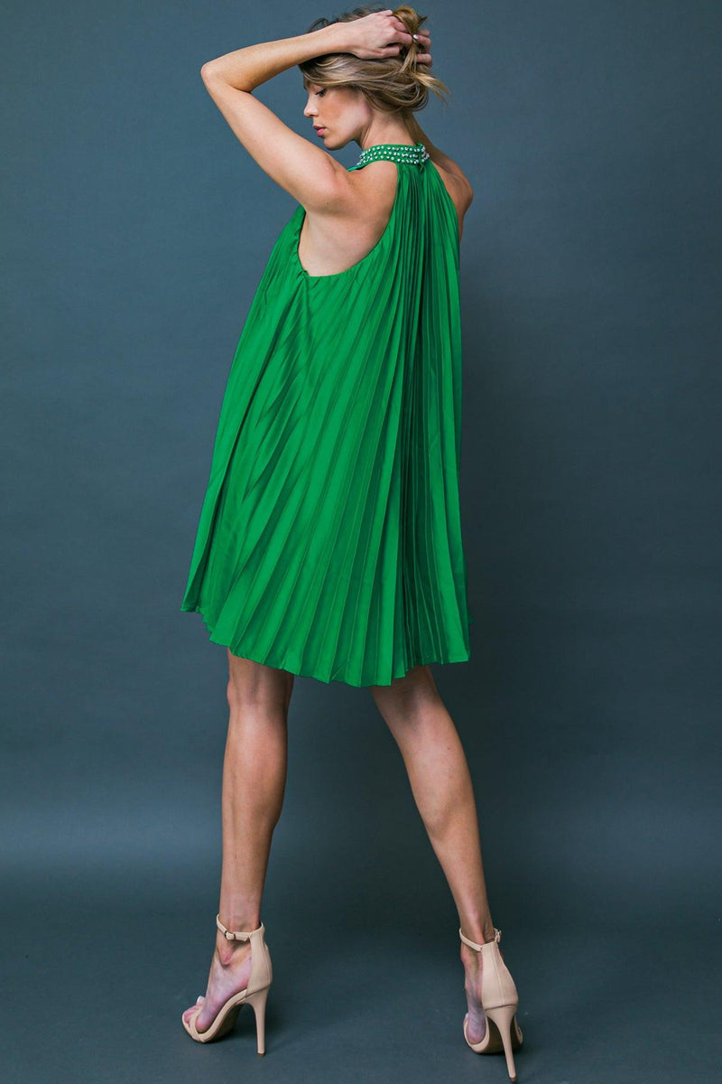 Halter Mini Satin Cocktail A-Line Dress Flying Tomato ID20358