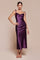 Prom Dresses Satin Formal Midi Graduation Dress Eggplant