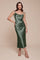 Prom Dresses Satin Formal Midi Graduation Dress Moss Green