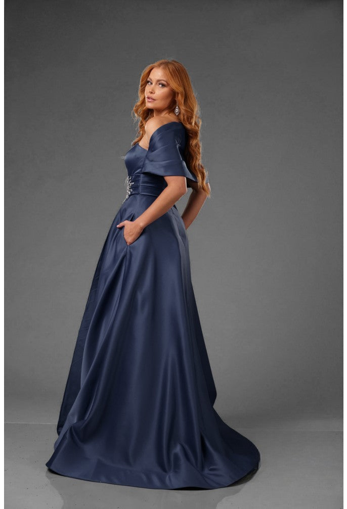 Terani Couture 251M4441 Pleated Long Formal Beaded Evening Dress