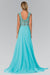 Bead Embellished Chiffon Long Prom Dress - The Dress Outlet Elizabeth K
