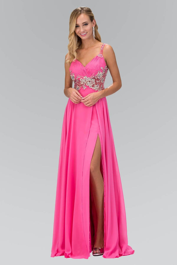 Beaded Chiffon Long Prom Dress Formal