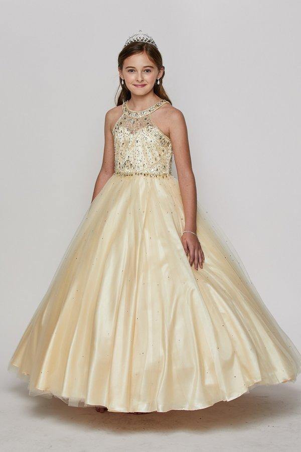 Beaded Gown with Keyhole Back Flower Girl Dress | Dress Outlet The Dress Outlet Beaded Gown with Keyhole Back Flower Girl Dress | Dress Outlet The Dress Outlet