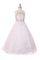 Beaded Gown with Keyhole Back Flower Girl Dress - The Dress Outlet Cinderella Couture