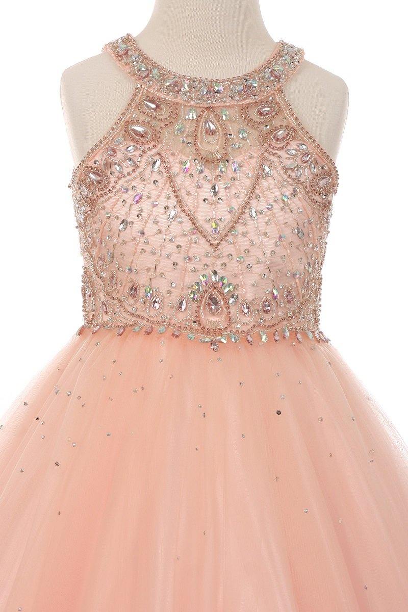 Beaded Gown with Keyhole Back Flower Girl Dress | Dress Outlet The Dress Outlet Beaded Gown with Keyhole Back Flower Girl Dress | Dress Outlet The Dress Outlet