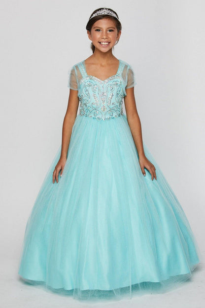 Beaded Gown with Shrug Flower Girl Dress - The Dress Outlet Cinderella Couture