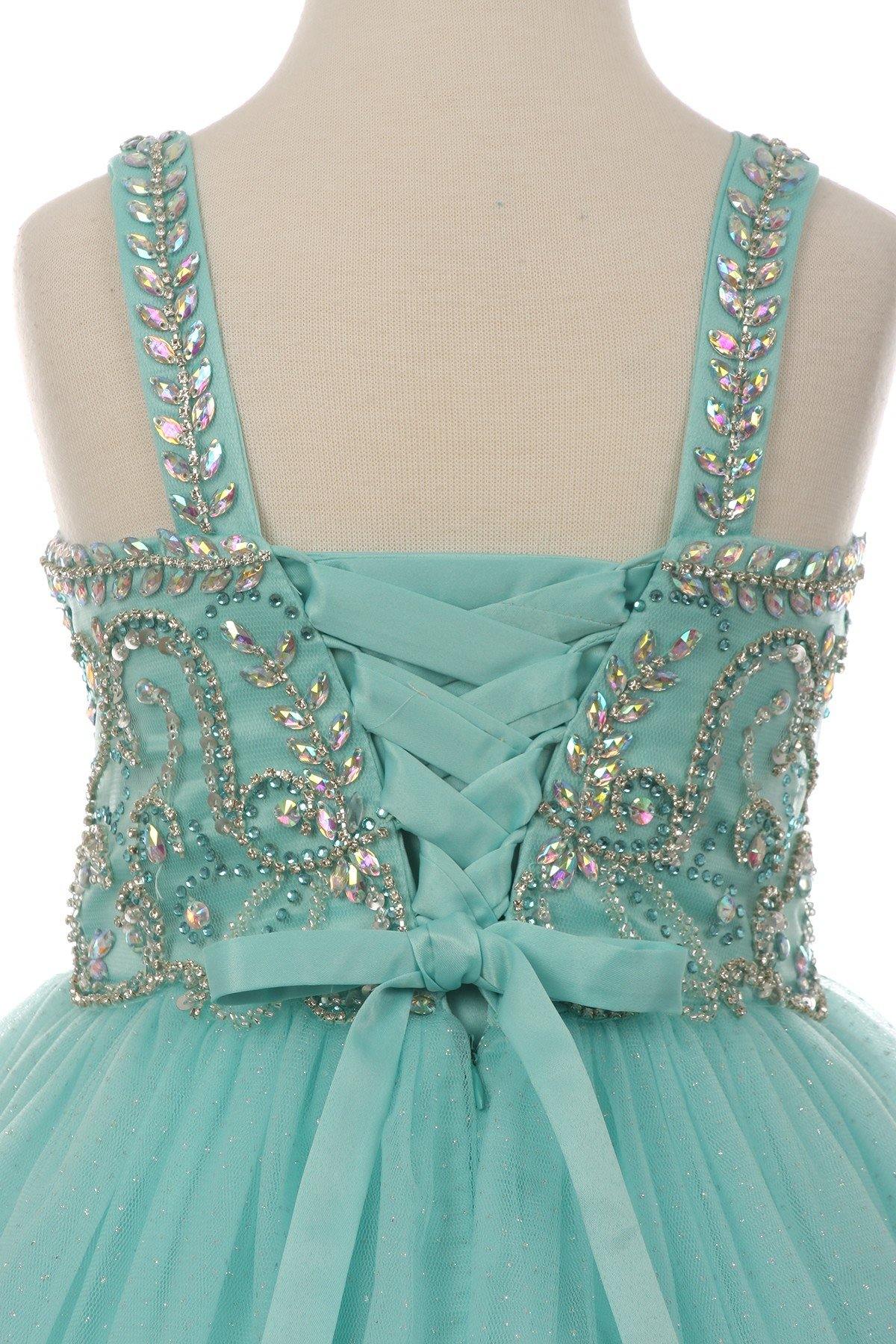 Beaded Gown with Shrug Flower Girl Dress | Dress Outlet  The Dress Outlet