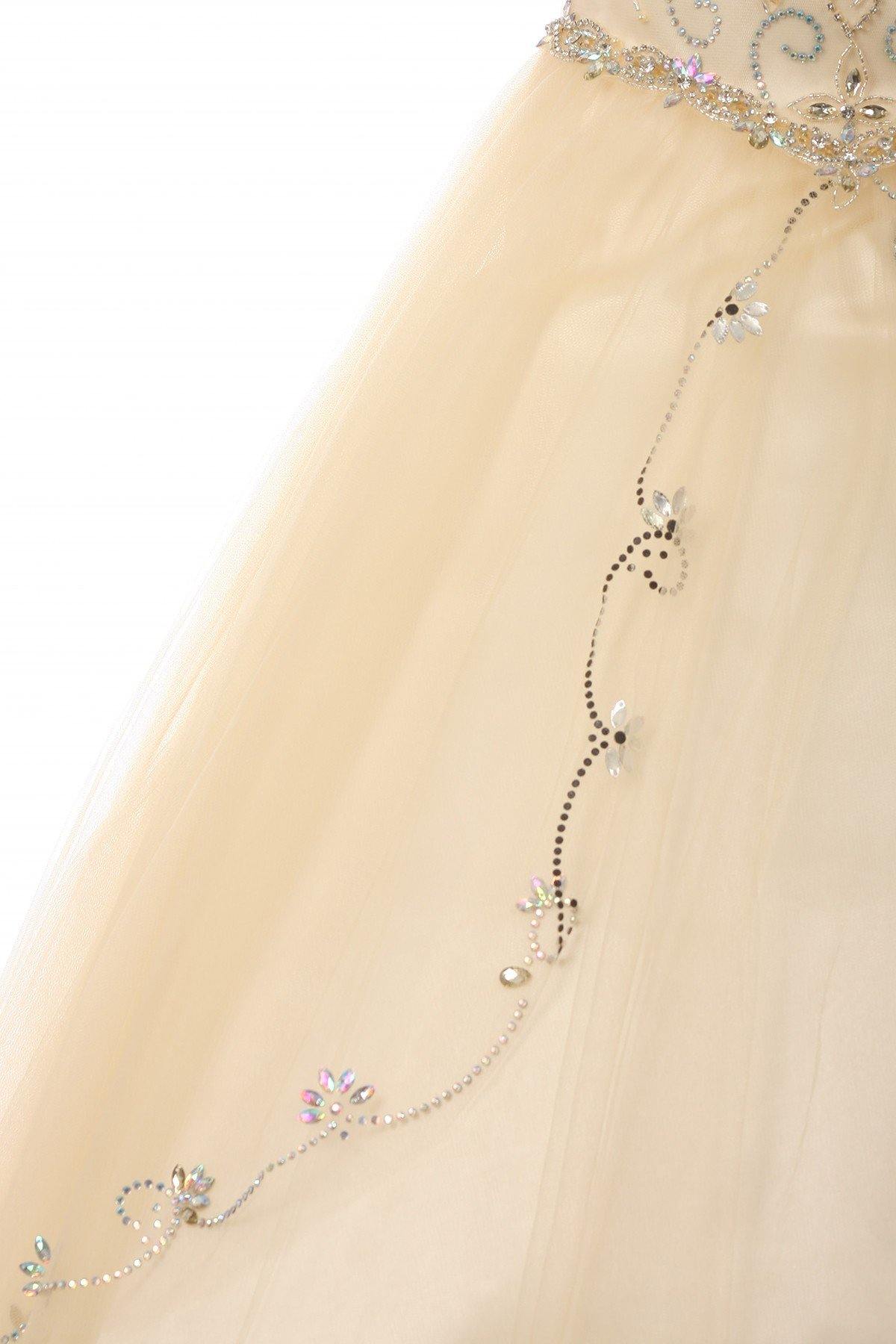 Beaded Layered Organza Gown Flower Girl Dress