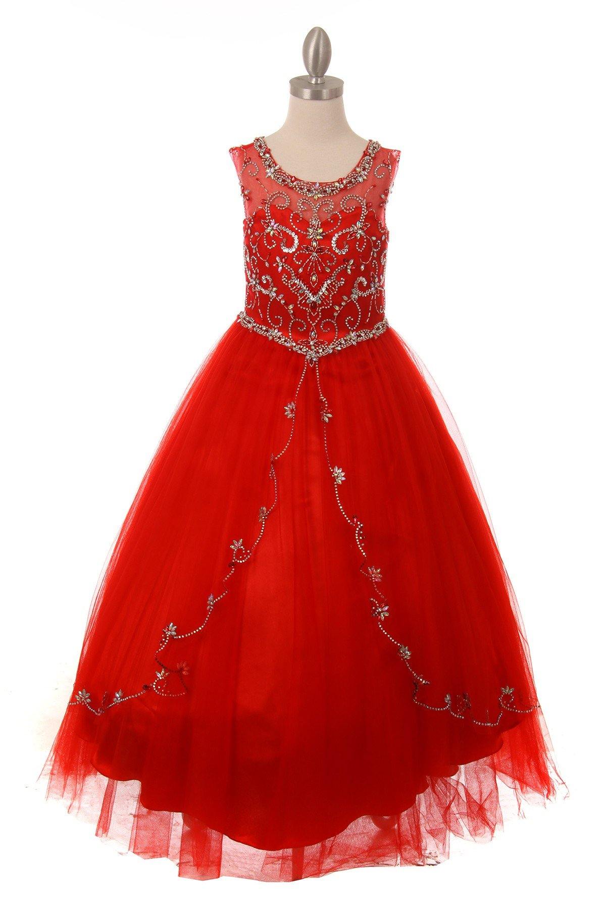 Beaded Layered Organza Gown Flower Girl Dress