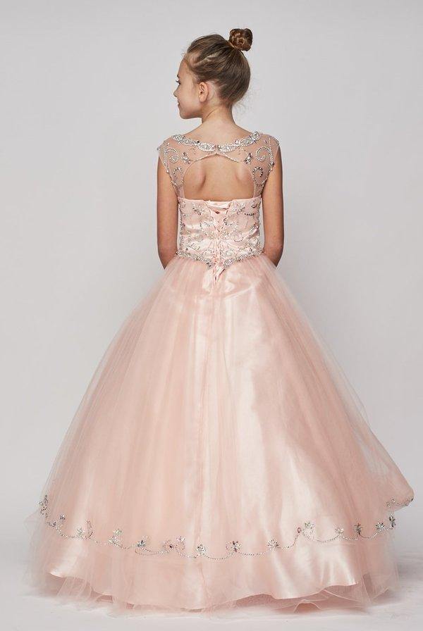 Robe De Bal Cinderella Perles Et Fleurs - Taille 14, Occasion Très Bon état, Longue Formelle