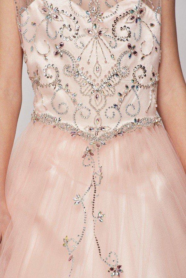 Beaded Layered Organza Gown Flower Girl Dress
