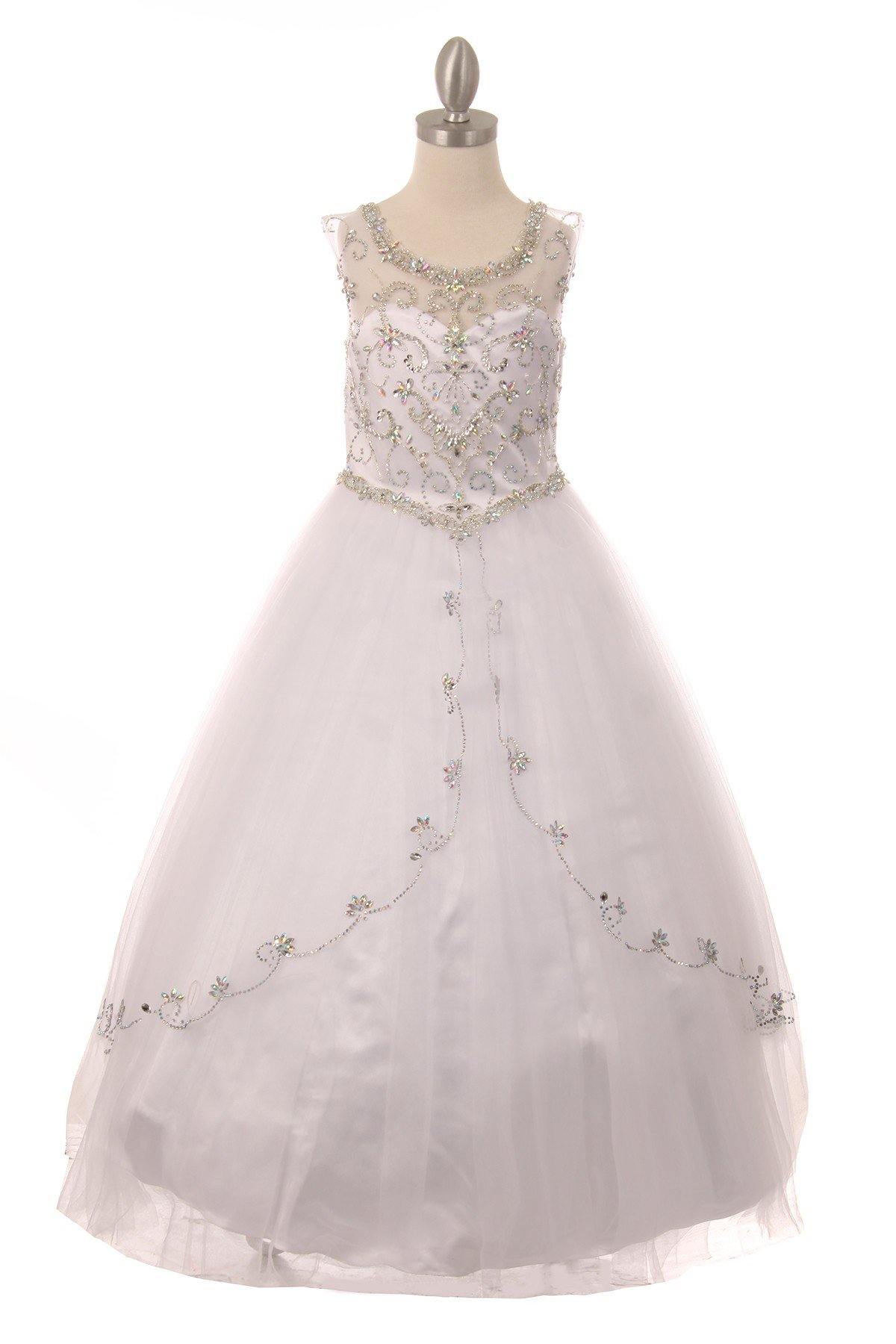 Beaded Layered Organza Gown Flower Girl Dress