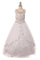 Beaded Layered Organza Gown Flower Girl Dress - The Dress Outlet Cinderella Couture