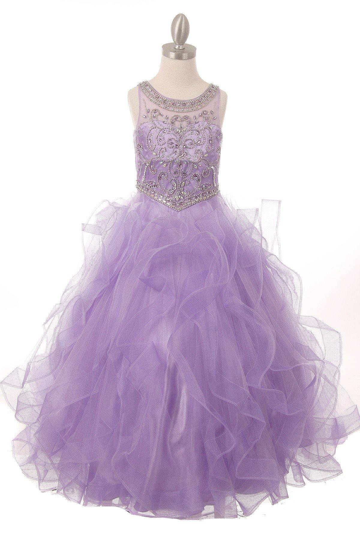 Leila Satin Organza Combo Gathered Flower Dress