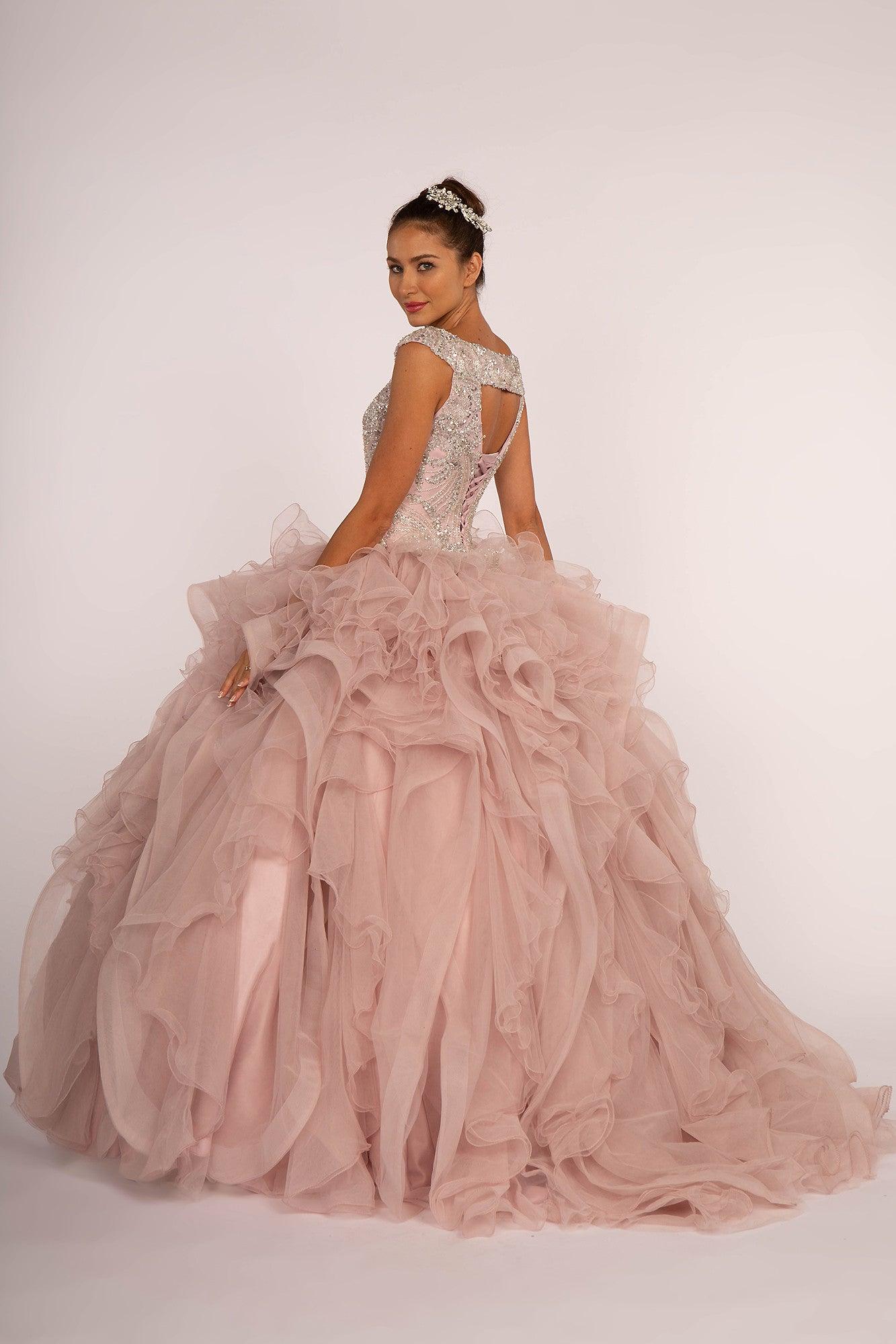 Beaded Long Quinceanera Sweet 16 Ball Gown