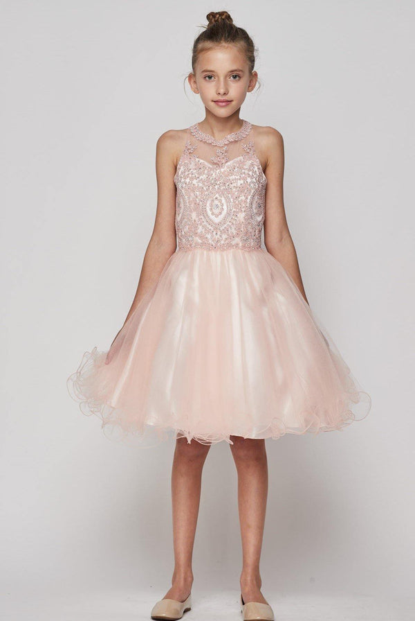 Beaded Sequin Short Flower Girl Dress